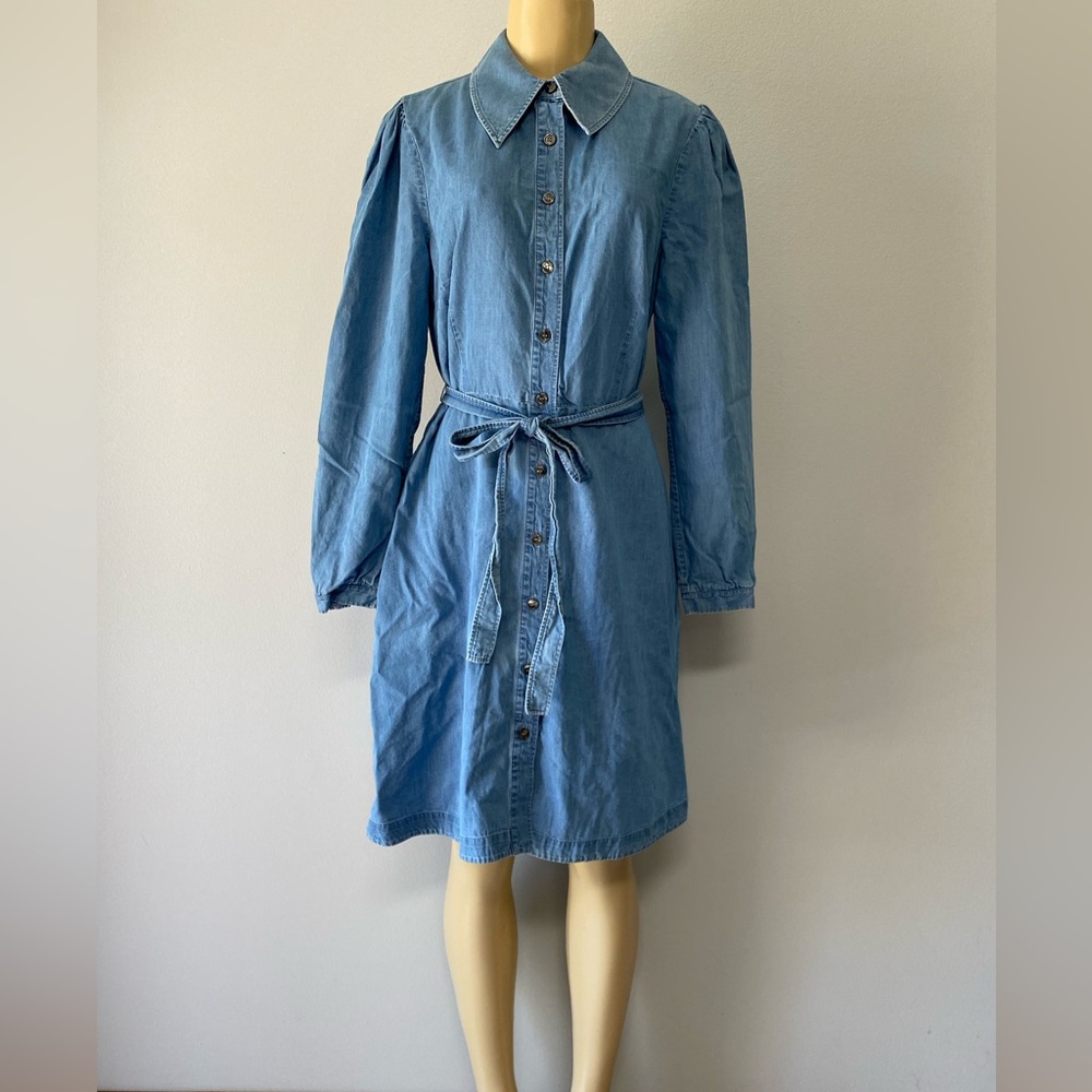 Boden Blue Long Sleeve Denim Dress